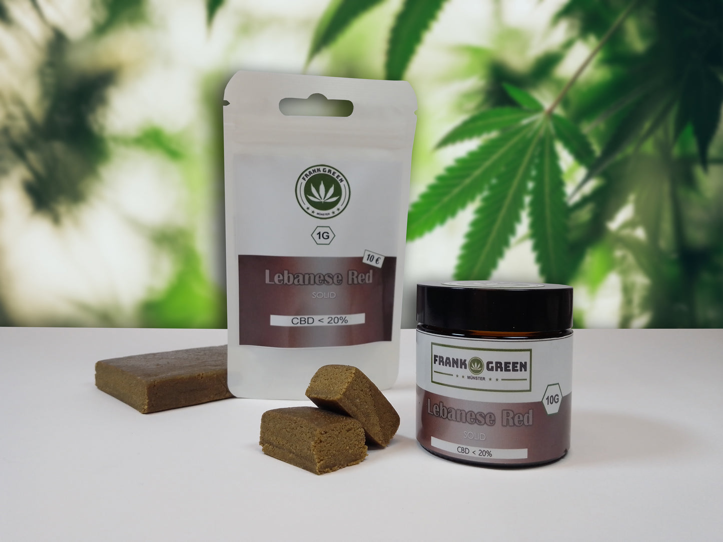 Frank Green Red Lebanese Premium CBD-Aromablüten Hash 15%